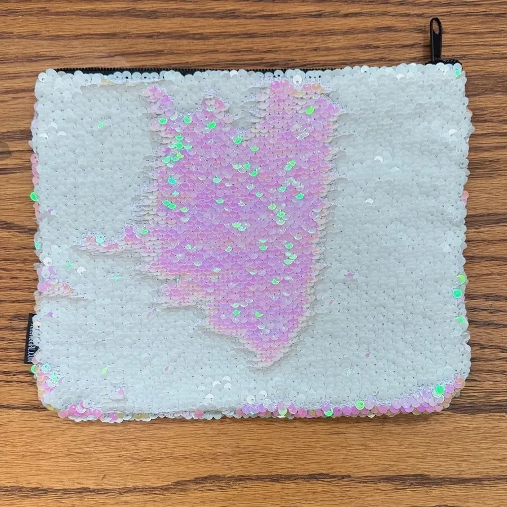 Style lab girl Iridescent Sequin Clutch. 9x7 inches. Like new